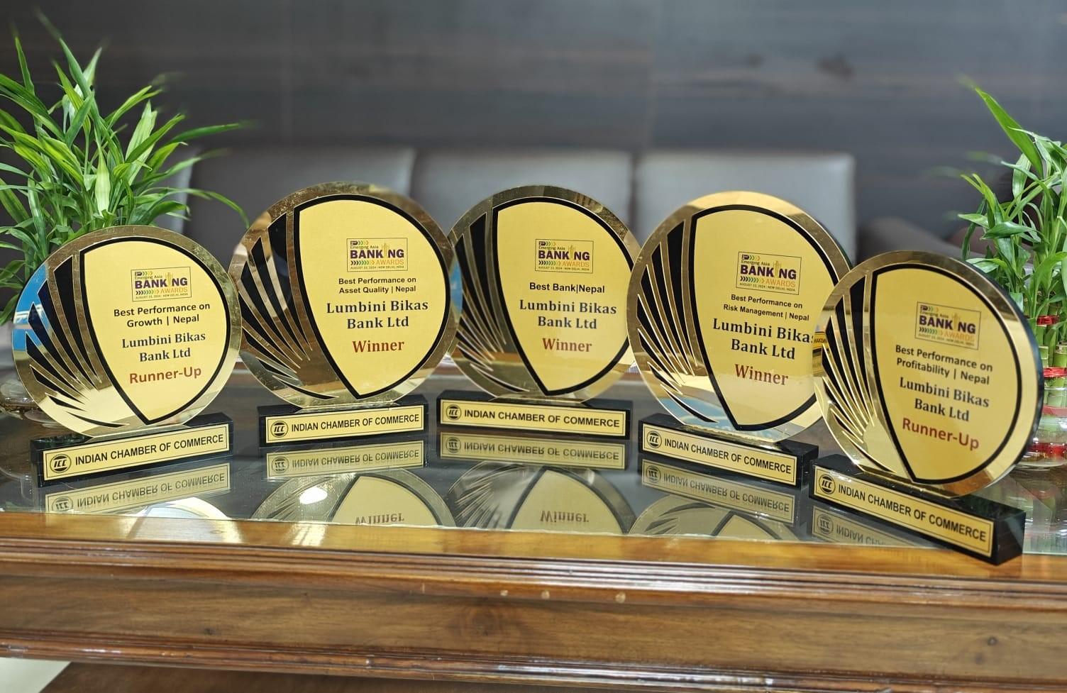 Lumbini Development Bank Wins Five Titles at the Emerging Asia Banking Awards 2024