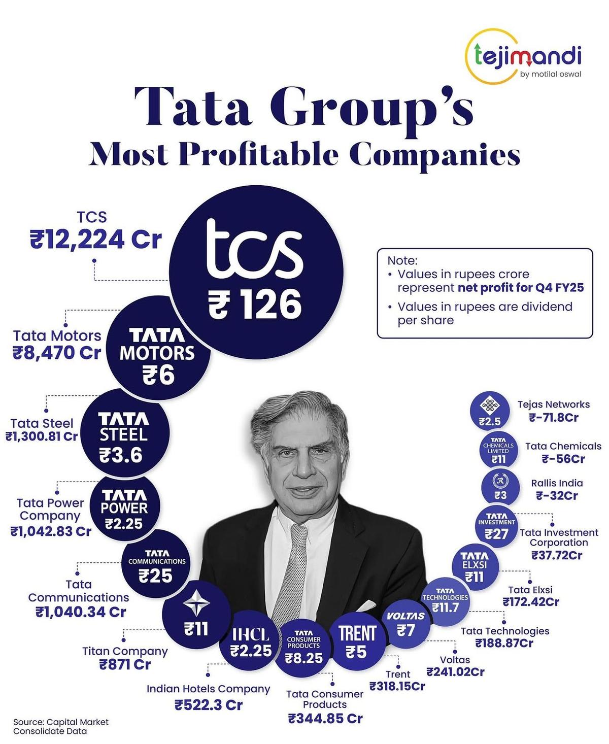 TCS Leads as Tata Group's Most Profitable Company in Q4 FY25