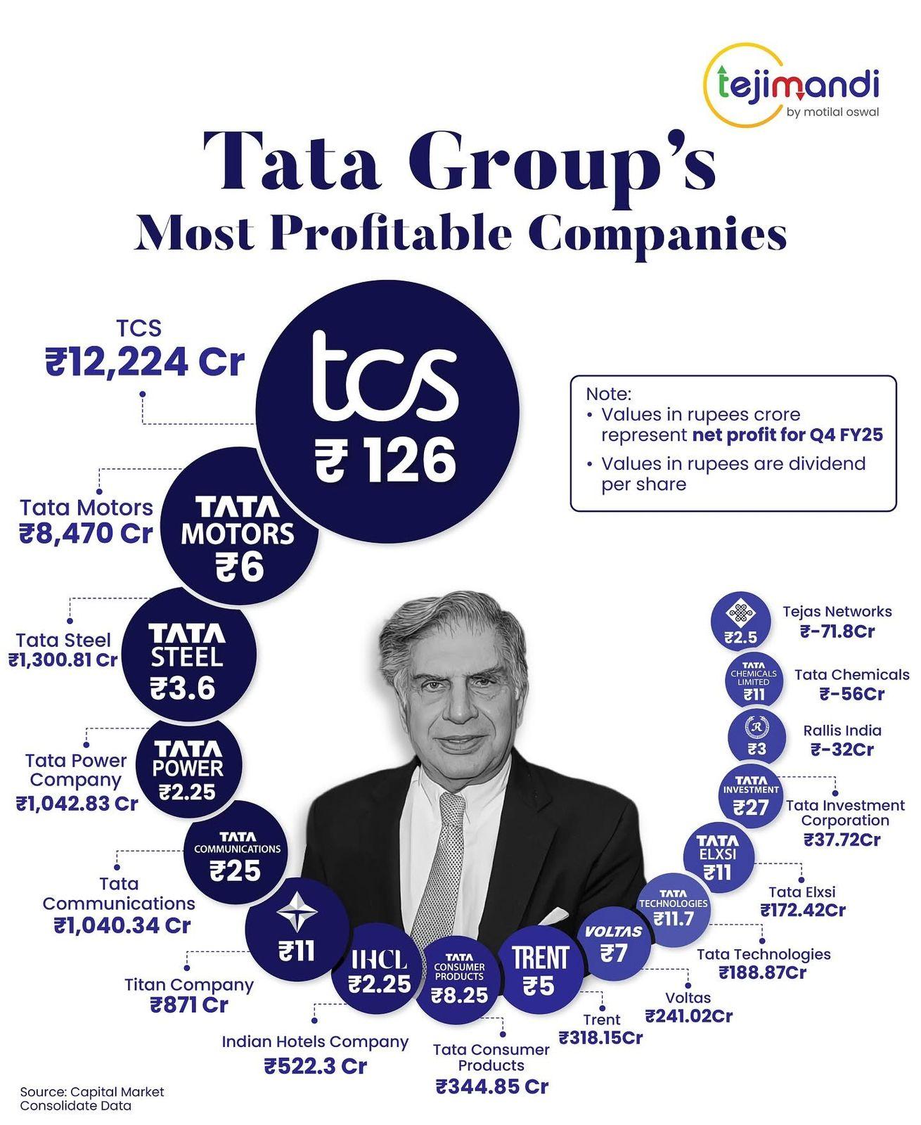 TCS Leads as Tata Group's Most Profitable Company in Q4 FY25