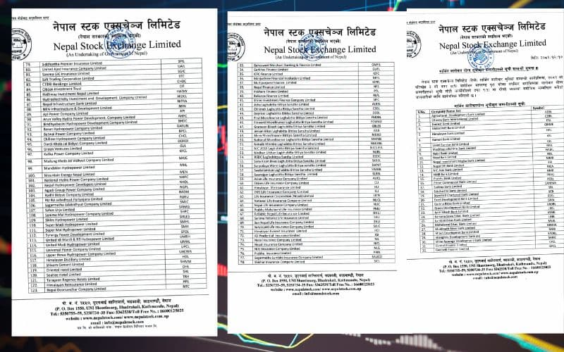 नेप्सेले सार्वजनिक गर्‍यो मार्जिन कारोबारका लागि योग्य १२३ कम्पनी, वैशाख २ देखि सेवा सुरु हुने