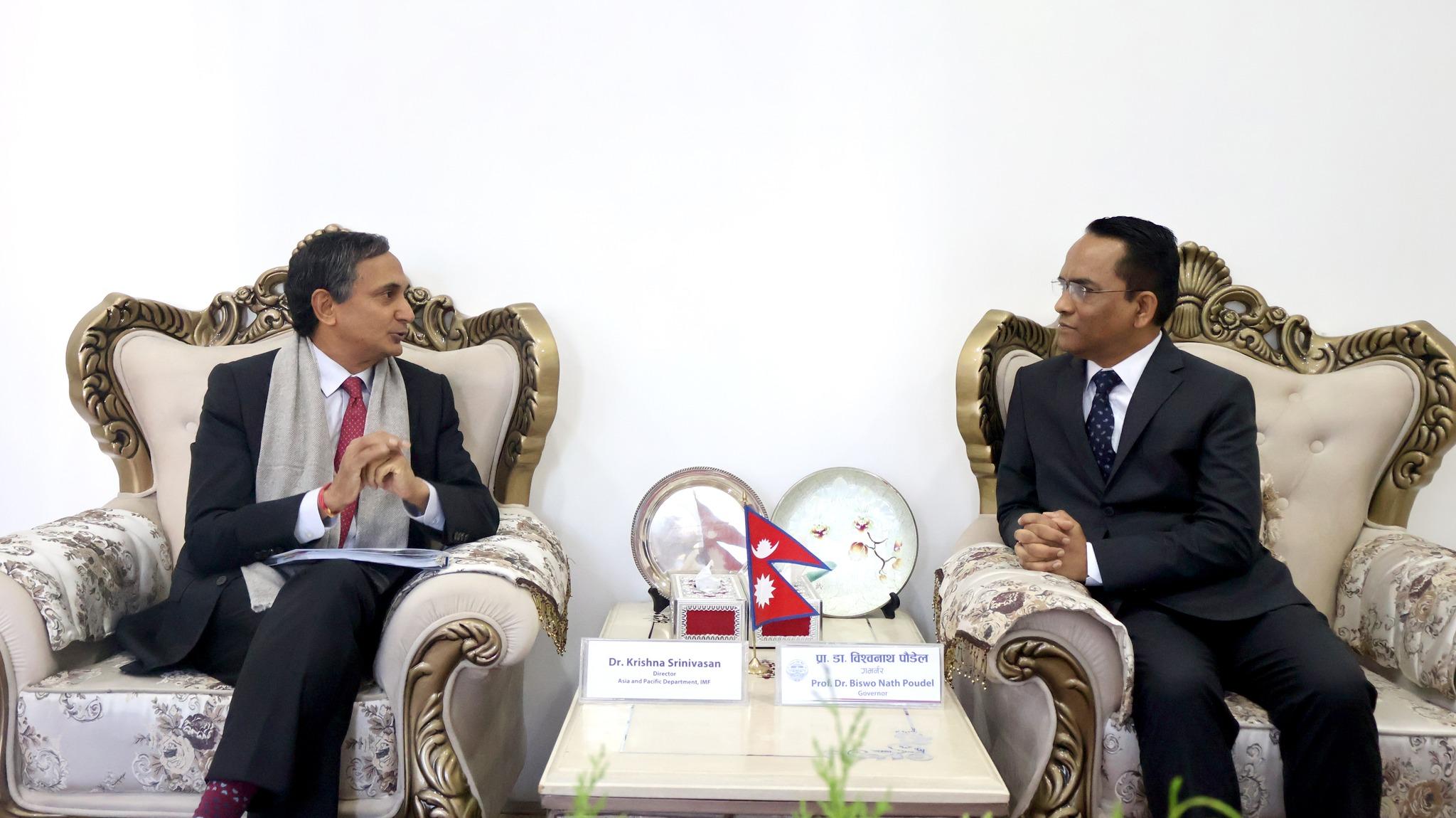 IMF Asia–Pacific Director Dr. Krishna Srinivasan Meets Nepal Rastra Bank Governor Dr. Bishwanath Paudel
